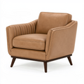 Fauteuil 92 x 88 x 85 cm en similicuir camel style moderne