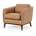 Fauteuil 85 x 82 x 83 cm revêtement aspect cuir camel style contemporain