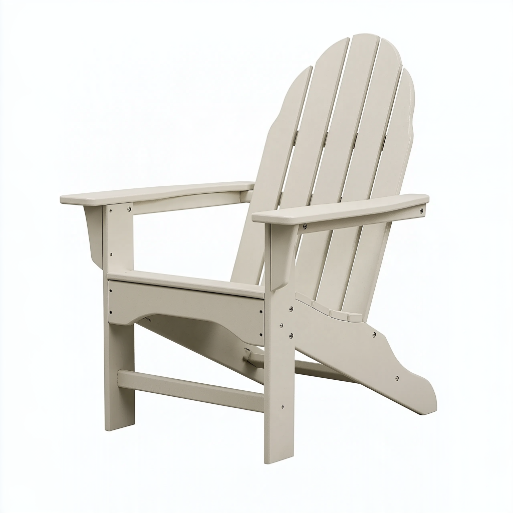 Fauteuil de jardin Adirondack 80 x 75 x 95 cm en bois beige à dossier incliné