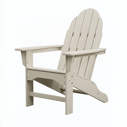 Fauteuil de jardin Adirondack 80 x 75 x 95 cm en bois beige à dossier incliné