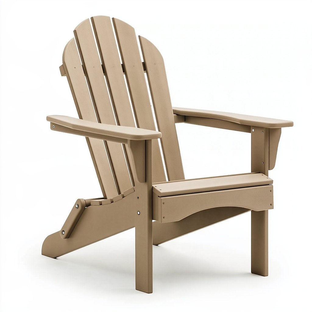 Fauteuil de jardin Adirondack 80 x 88 x 100 cm en plastique beige inclinable